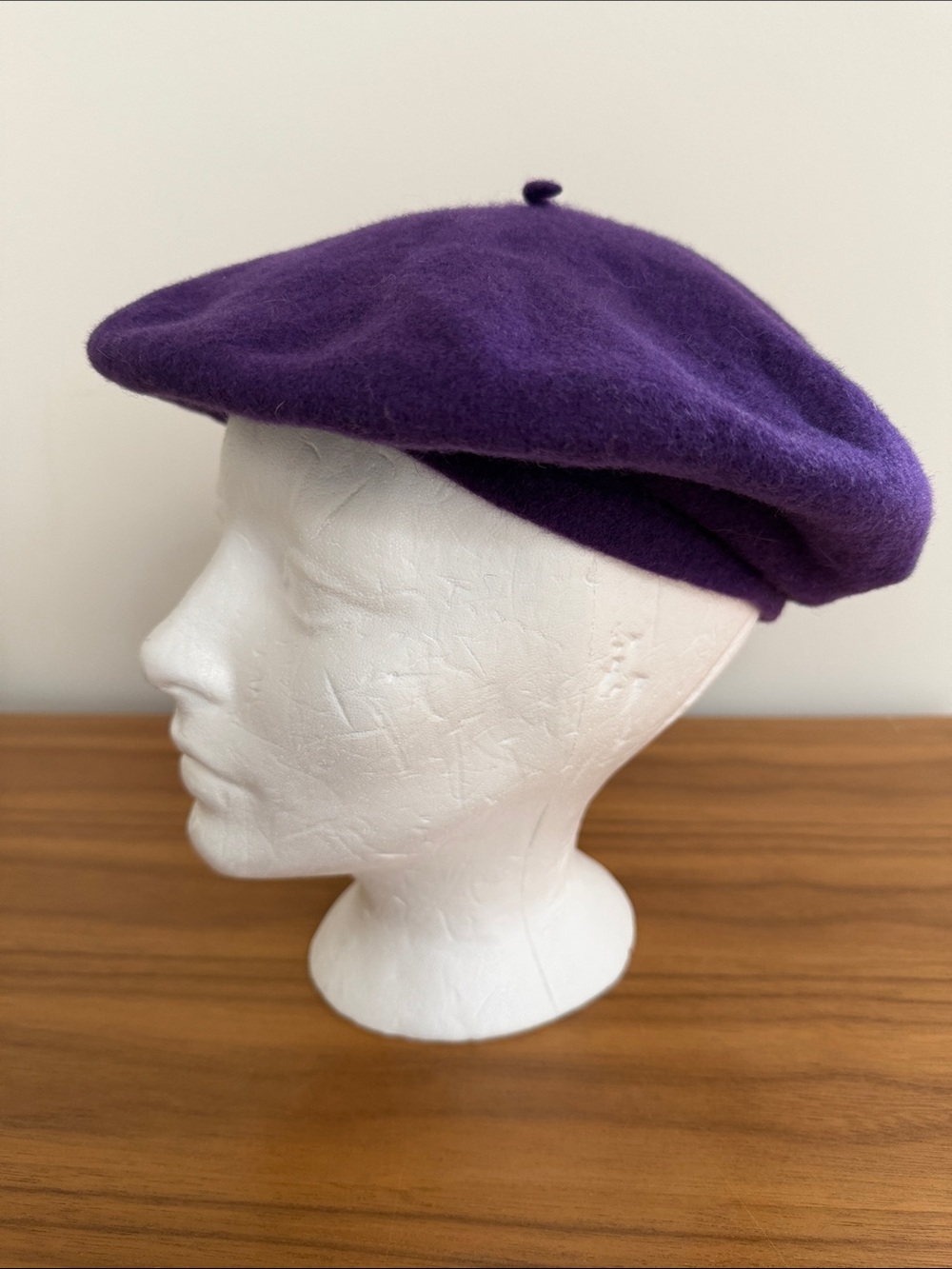 PARKHURST Vintage Basque Beret Purple 100% Wool French Girl Chic Artsy Canada